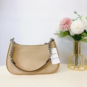 Coach CA173 Teri Shoulder Bag In Colorblock IN Silver Sandy Beige Multi